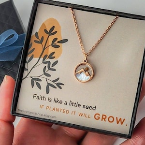 Mustard Seed Faith Necklace| Baptism Gift for Girls|Young Woman Gift|Sister Missionary Farewell Gift| Personalize Gift for Granddaughter