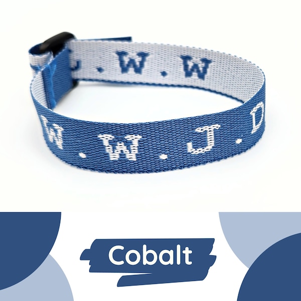 Cobalt Blue WWJD (What Would Jesus Do) Bracelet + Original Inspirational Poem| Casual Christian Everyday Jewelry/Apparel: Fits All Sizes