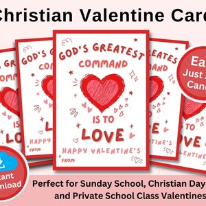 Religiöse Valentinstagskarte Sofortdownload: Christliche Klasse Geschenk für Sonntagsschule| Spiritueller Leckerbissen Anhänger