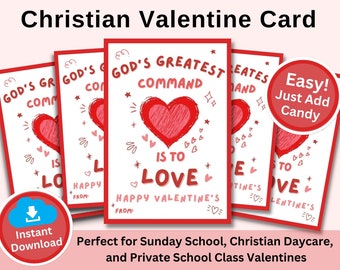 Religious Valentines Card Instant Download: Great Christian Class Favor for Sunday School or Private School Class Gift| Spiritual Treat Tag