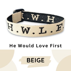 4 Colors-HWLF Bracelet + Original Inspirational Poem| What Would Jesus Do| He Would Love First| Baptism or Religious Gift|Christian Jewelry