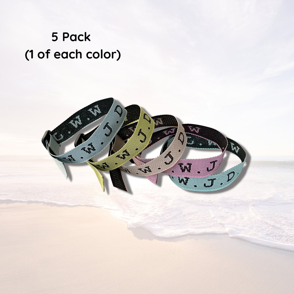 5 WWJD Bracelets Pastel Color Pack Beigeyellowbluepinkcyan Etsy