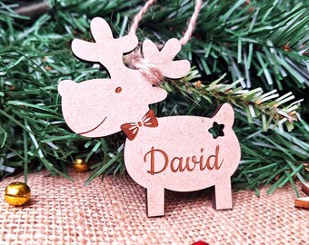 Personalised Christmas Reindeer Xmas 2024 Custom Personalised Christmas decoration Tree Decoration Baubles hanging tree decoration plywood
