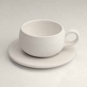 Unglazed Raw Ceramic Cup for Dali Cup, Ceramic Bisque, Craft Supply, Handmade Mug