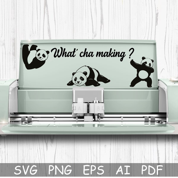 What Cha Making Svg, Stages of Crafting Svg, Panda Svg, What Cha Making Cut Files, Svg file for Cricut, Png, Svg, Vinyl Cutter, Cameo