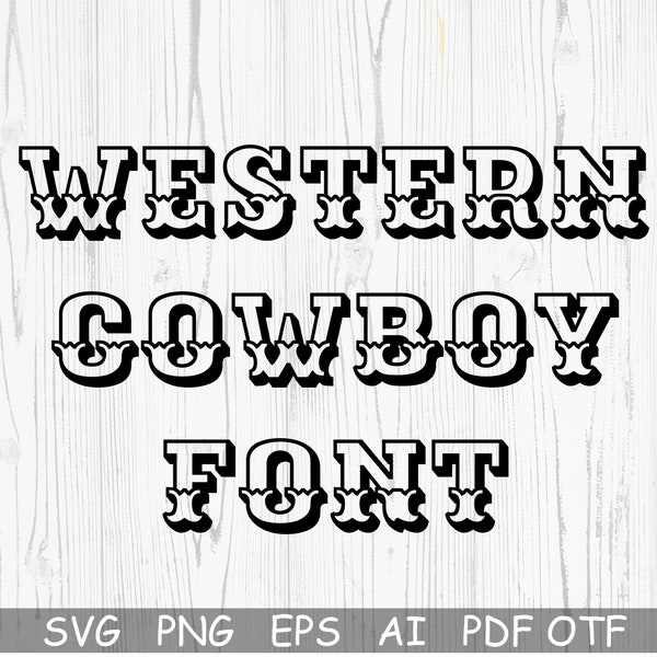 Western police Svg, cowboy polices SVG, police de l'alphabet Svg, rodéo police Svg, police pays, police Cricut, Silhouette, police Procreate police, police TTF