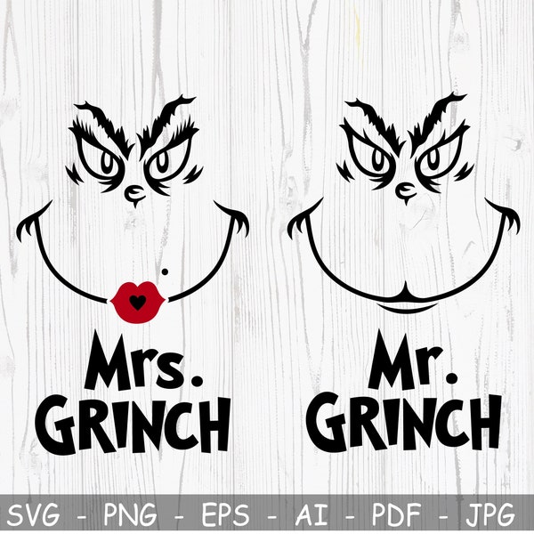 Grinch visage SVG, Svg Noël, Grinch Cricut, Grinch ornement Svg, Grinch Silhouette Svg, vacances Svg, fichier coupé, découpeur de vinyle Cricut