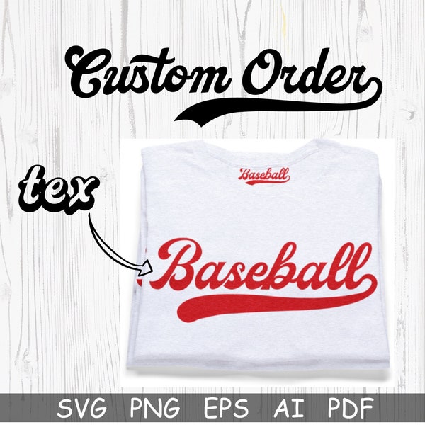 Personalized Baseball Font Svg, Custom Order Svg, Baseball Font With Tails Svg, PNG, Baseball Mom Svg, Softball, Cut File For Cricut