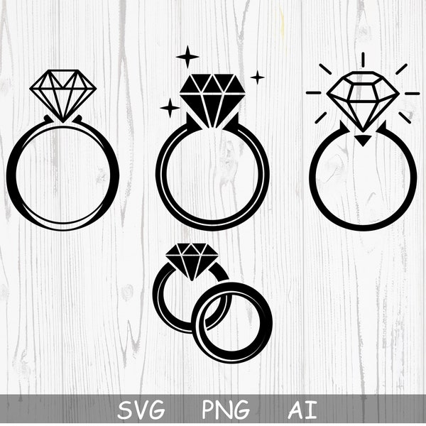 Marriage Rings Svg, Ring Svg, Glitter Ring Svg, Wedding Svg and Png, Clipart, Bride Svg, Wedding Ring Svg,Cut File for Cricut and Silhouette