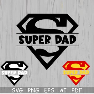 Papa SVG, Vatertag SVG-Datei für Cricut, Super Dad Split Name Rahmen SVG, Silhouette, Papa Geschenk Sockel, Cut File, Vektor Clipart