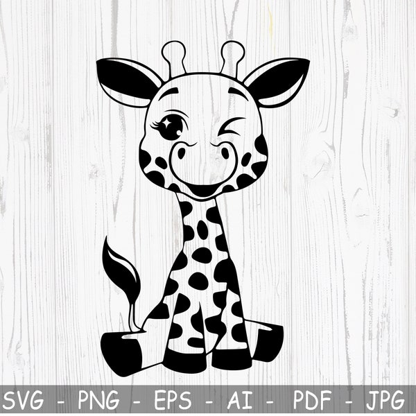 Baby Giraffe SVG, Giraffe SVG, Cute Cut file for Cricut and Silhouette, Clipart, Vector Graphics, Baby Giraffe Clipart, Instant Download