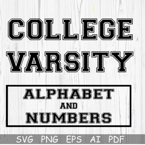 Varsity Schrift SVG, Sport Schrift SVG, College Schrift SVG, Varsity Alphabet SVG Schnittdateien für Cricut, Varsity SVG, digitaler Download