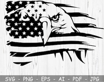 Eagle With American Flag Svg, Memorial Day Svg, Usa Eagle flag Svg, Eagle Svg,  USA Patriotic Svg, 4th of July Svg, Png, Cut file For Cricut