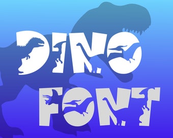 Pakiet SVG Alfabetu Dinozaurów, Liczby Dinozaurów SVG, Litery Dinozaurów, Trex SVG, Chłopiec Urodzinowy SVG, Czcionka Dinozaurów SVG, Dinozaur SVG