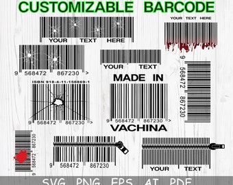 Barcode Svg, Customizable Bar-code Svg, Barcode Cricut, Plain Barcode Scan Bar, Barcode ClipArt, Digital File Available For Instant Download