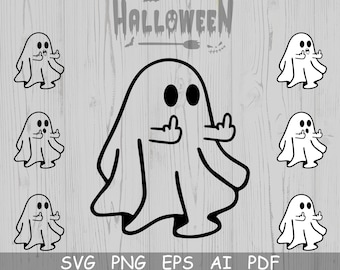Halloween SVG, Png, Geist Mittelfinger, Png, Halloween svg Datei für Cricut, niedlicher Geist, Halloween svg, Halloween Vinyl, Silhouette