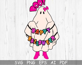 Happy Halloween Svg, Ghost Svg, Halloween Shirt, Boo Halloween files for Cricut Png, Halloween cut files for Cricut, Boo Halloween Svg,layer