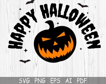 Happy Halloween SVG, Halloween Quote Svg Cut File, Cute Halloween Svg, Ghost Vibes svg, Halloween Vibes svg, Cut Files Cricut, Silhouette