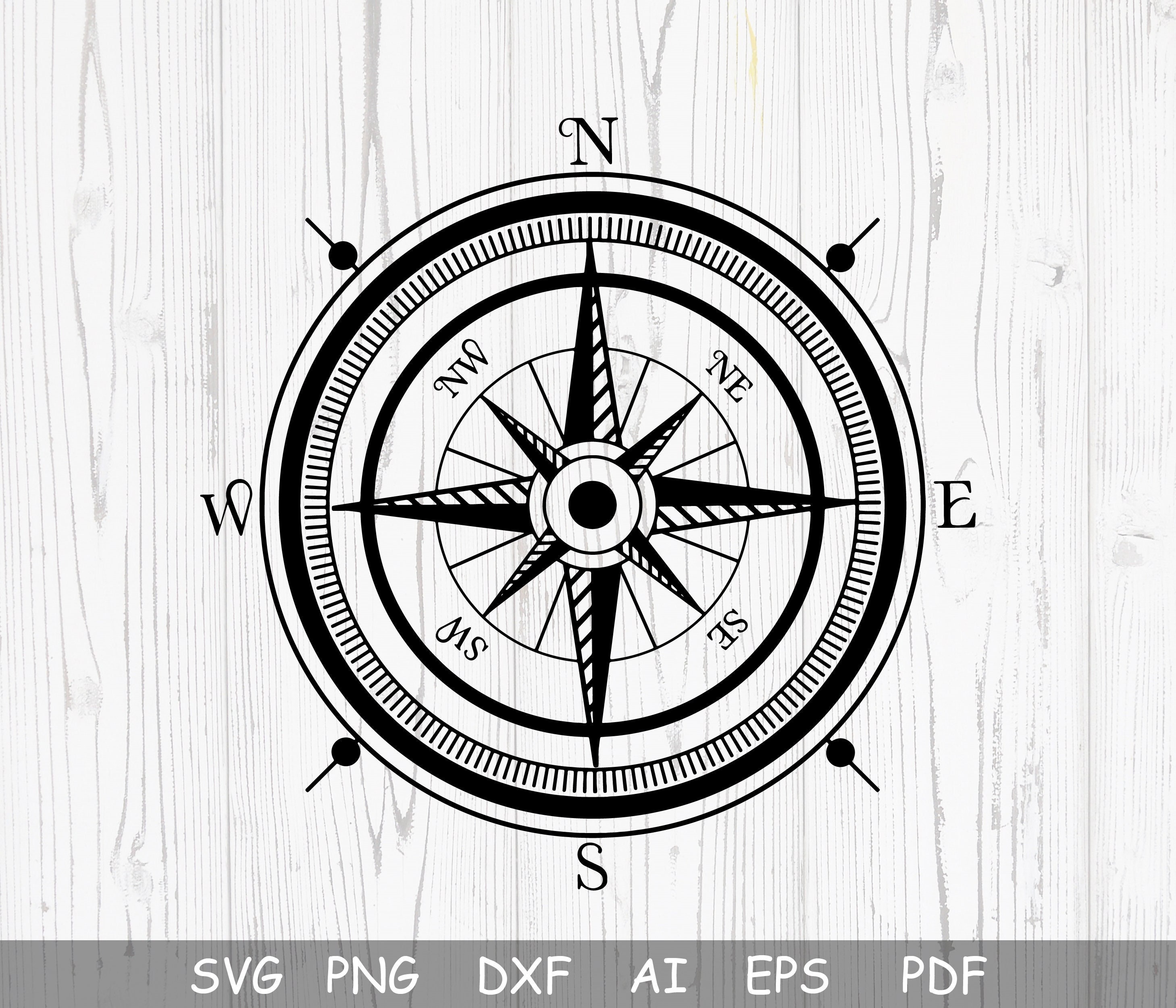 Compass Rose Vector Logo Design Element, Emblem, Label Sticker