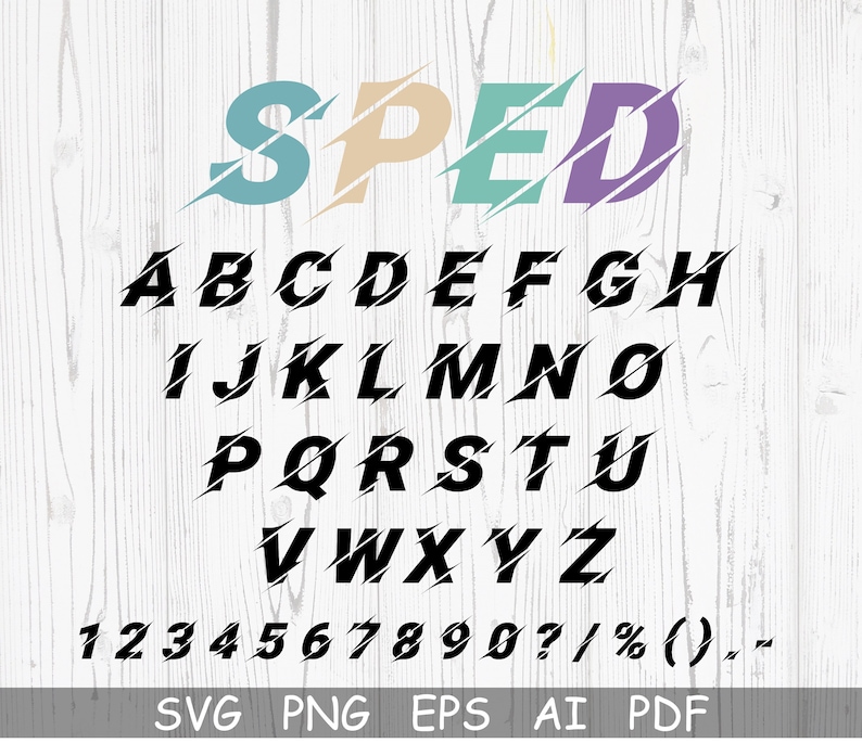Speed Alphabet Svg, Fast Alphabet Svg,png, Silhouette File for Cricut ...