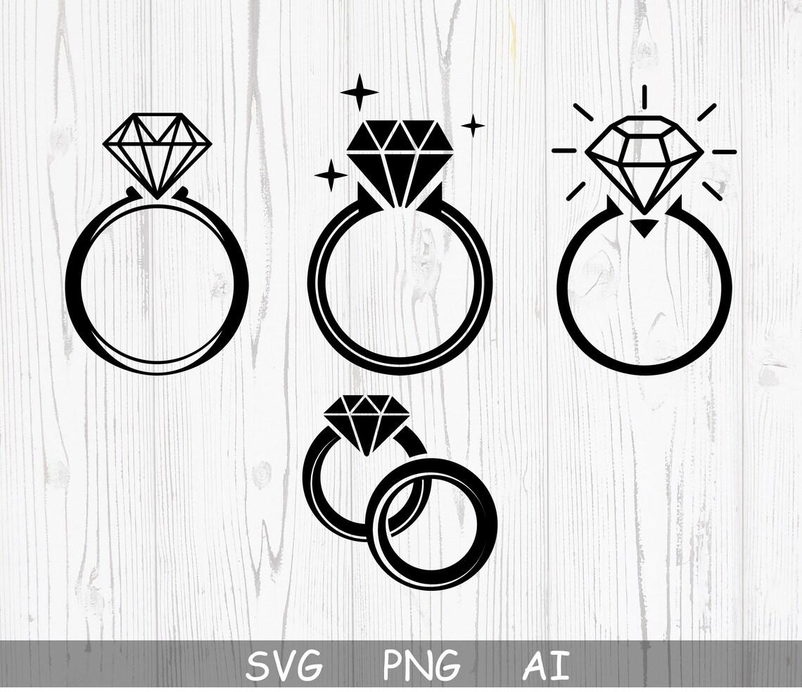 Marriage Rings Svg, Ring Svg, Glitter Ring Svg, Wedding Svg and Png ...