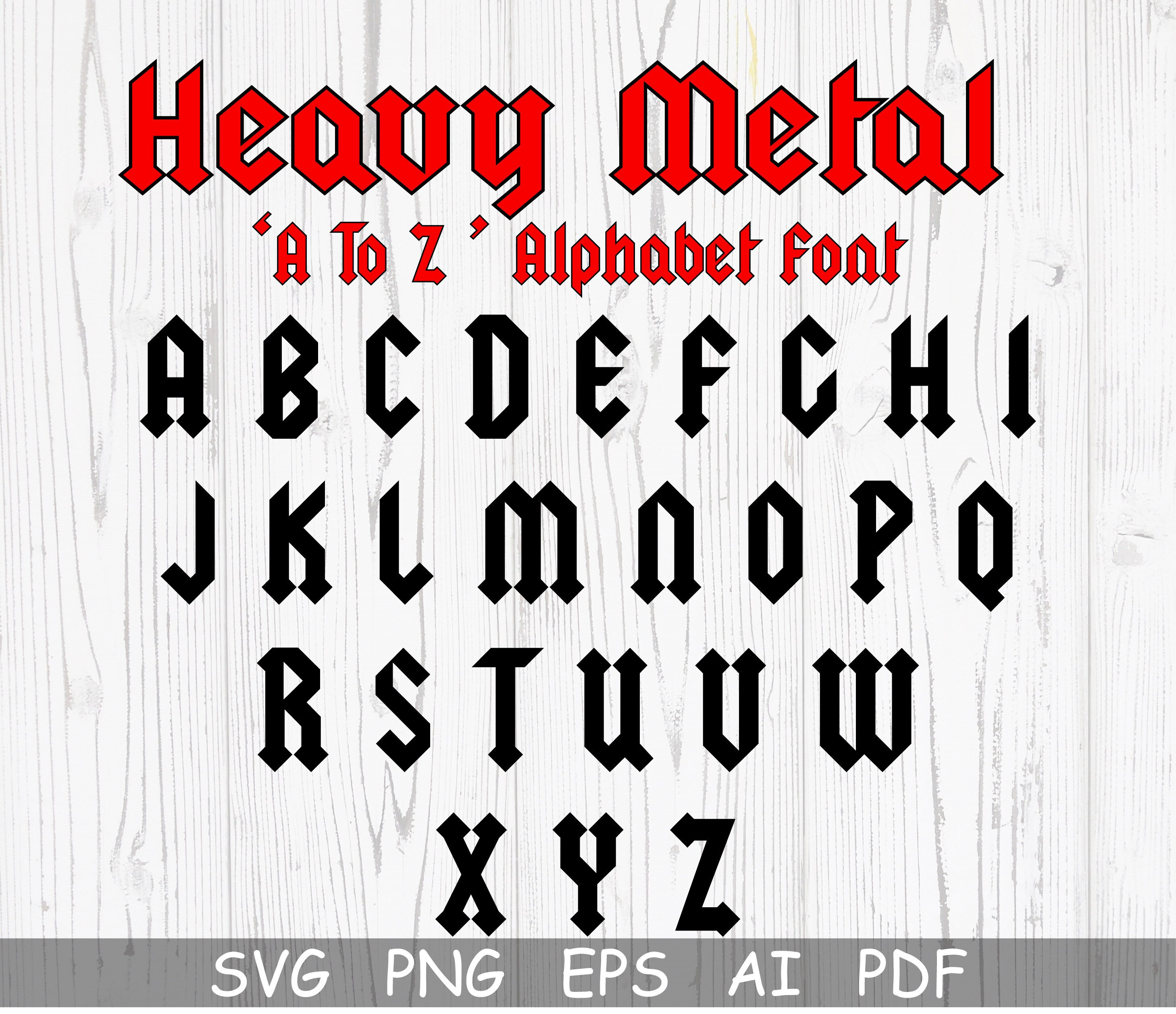 Hard Rock Schrift svg, Png, Heavy Metal Schrift geschnitten Datei für Cricut, Rock Schrift svg, Partyschrift, Musik Fon svg, ACDC Schrift svg, Silhouette