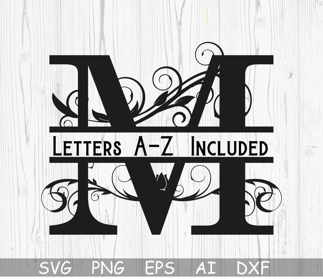 Split Monogram Svg Split Letter Svg Alphabet Svg Files for - Etsy