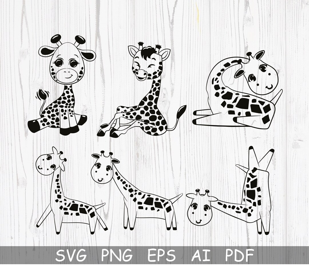 Baby Giraffe SVG, Giraffe SVG Bundle, Wild Life Svg, Cute Baby Giraffe ...