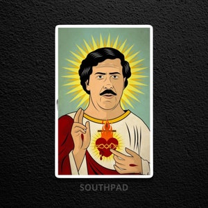Jesus Pablo Escobar Sticker, Funny Arthist Sticker, Vinyl Sticker