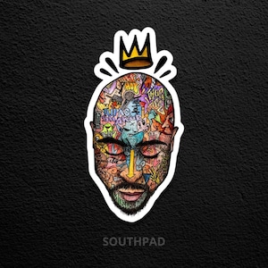 Tupac Sticker, 2Pac Shakur Decal, Tupac Png, Tupac Print, Tupac Gifts, Tupac Canvas, 90s Rap Sticker, West Coast Rap Sticker, Laptop Sticker