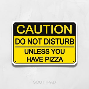 Caution Pizza Sticker, Not Disturb Sticker, Laptop Decal, Vinyl Sticker