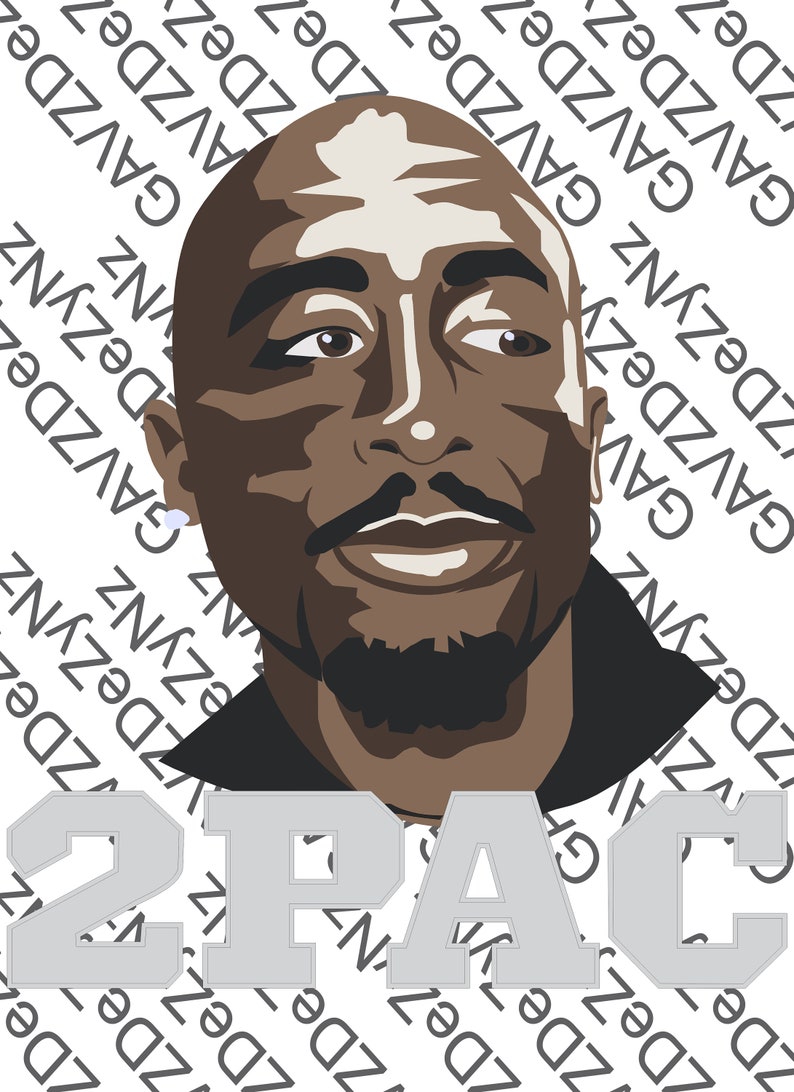 Tupac Shakur Vector Illustration, Print Ready PNG, PDF - Etsy Canada