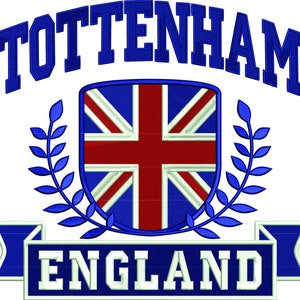 Tottenham hotspurs embroidery. Spurs EMB file. Digital Machine file, Tatami, and satin stitch embroidery design.