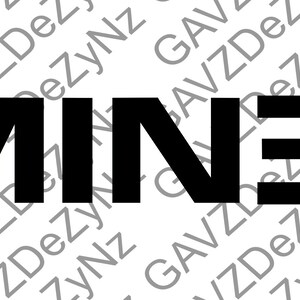 May include: Black and white text logo for the rapper Eminem.