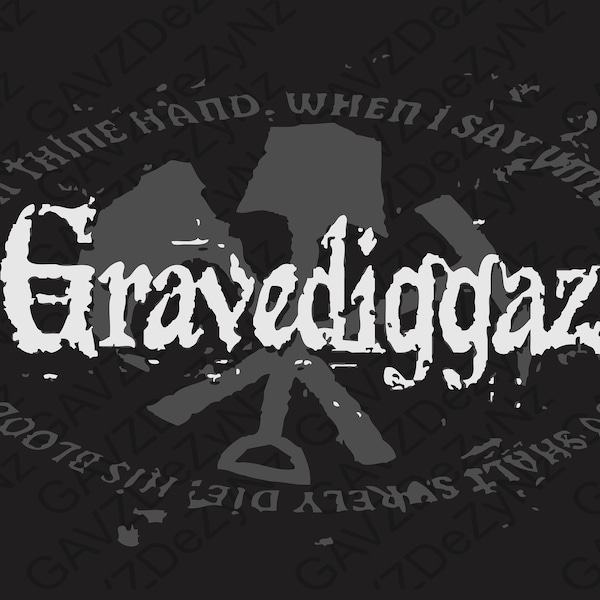 Gravediggaz logo, Wu-tang, Riza side project. Digital print ready files vinyl, PNG, PDF, screen printing, sublimation, machine printing, DTG