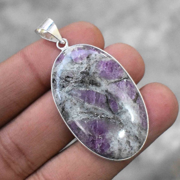 Rare Ruby Zoisite Pendant, 925 Sterling Silver, Handmade Pendant, Wedding Pendant, Natural Ruby Zoisite Jewelry, Anniversary Gift