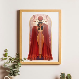 Hathor, Impresión de Arte, Dioses Egipcios, Mitología, Historia Antigua, Decoración del Hogar