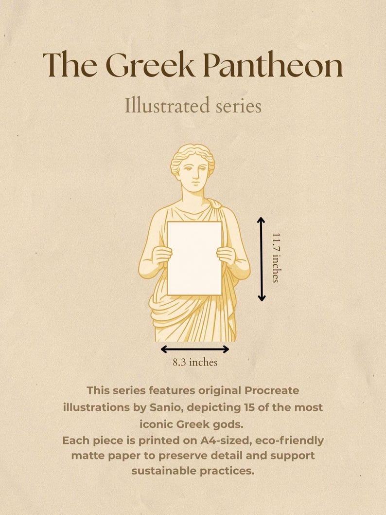 Athena Greek Goddess Poster – A4 Mythology Art Print image 6