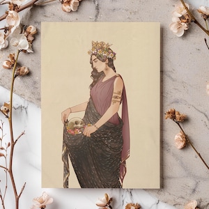 Poster della dea greca Persefone – Stampa artistica mitologica in formato A4