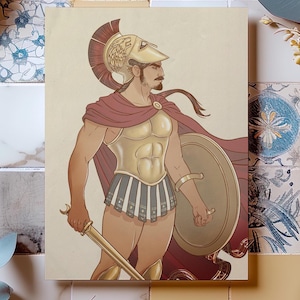 Poster del dio greco Ares – Stampa artistica mitologica in formato A4