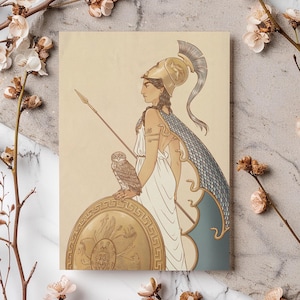 Athena Poster - A4 griechische Göttin - Mythology Art Print