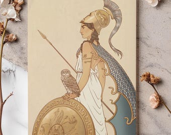 Athena Greek Goddess Poster – A4 Mythology Art Print