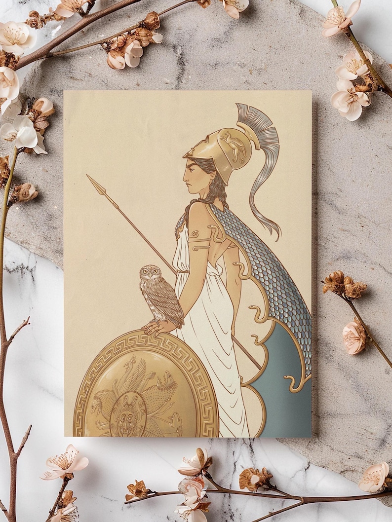 Athena Greek Goddess Poster – A4 Mythology Art Print image 1