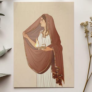 Poster della dea greca Estia – Stampa artistica mitologica in formato A4