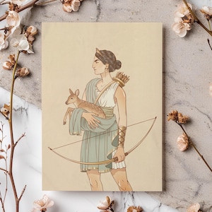 Poster della dea greca Artemide – Stampa artistica mitologica in formato A4