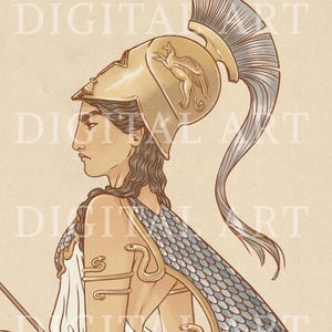 Athena Greek Goddess Poster – A4 Mythology Art Print image 4