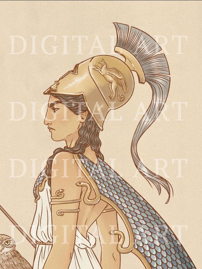 Athena Greek Goddess Poster – A4 Mythology Art Print image 4