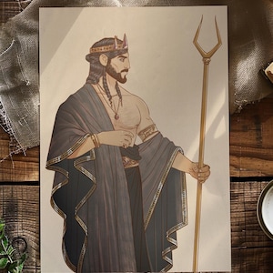 Poster del dio greco Ade – Stampa artistica mitologica in formato A4