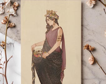 Persephone Greek Goddess Poster – A4 Mythology Art Print