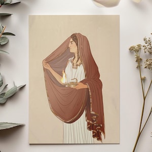 Poster della dea greca Estia – Stampa artistica mitologica in formato A4
